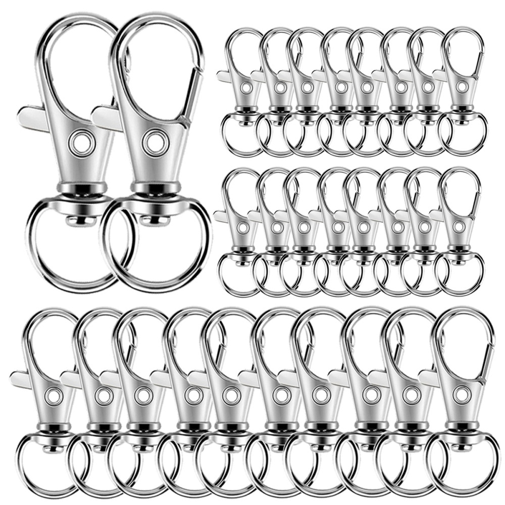Jewelry Making Rings - 25-200 Stück Metall-Drehkarabinerhaken, Hummerverschluss-Schlüsselanhänger, Edelstahl-Drehkarabiner-Schlüsselring für