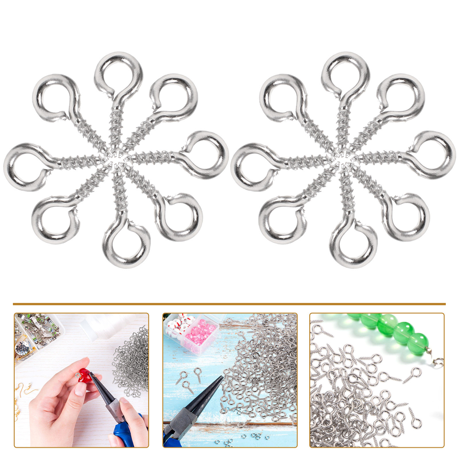 Jewelry Making Eye Pins - 500 Stück Mini-Schraubösenstifte Schmuckzubehör Bastelzubehör für