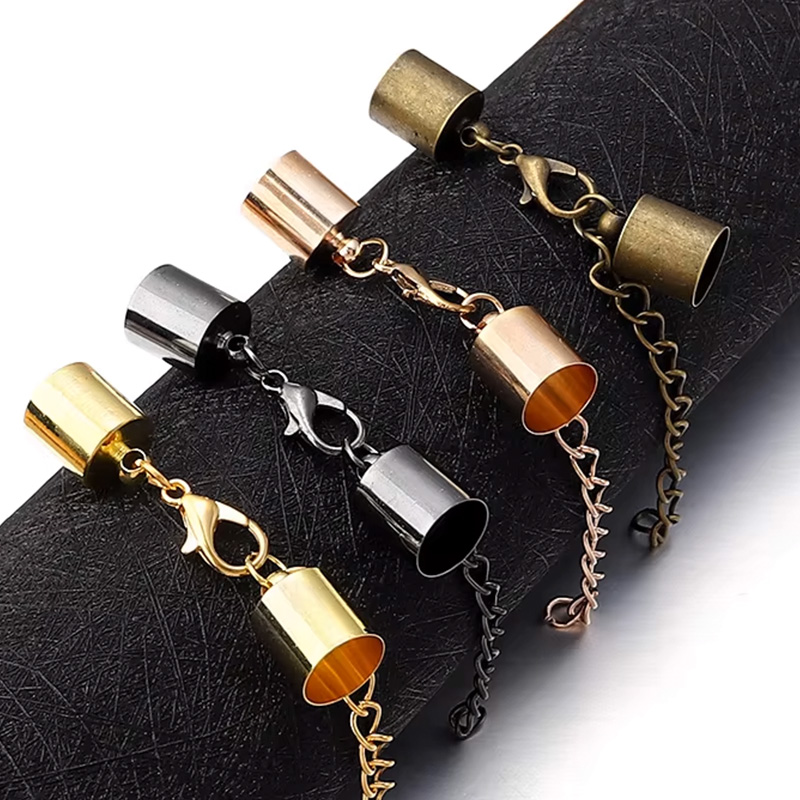 Jewelry Making Class - 10Sets Lederband Endkappen mit Karabinerverschluss Verlängerungskette