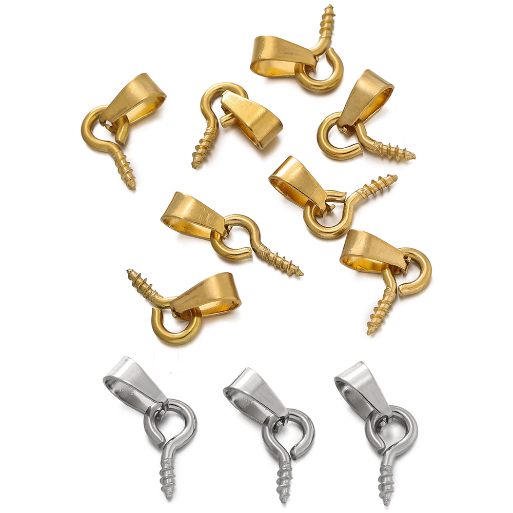 Jewelry Making Eye Pins - 20 Sets Edelstahl-Verschlusskappen mit Schraubösen, Anhänger-Endstücke,