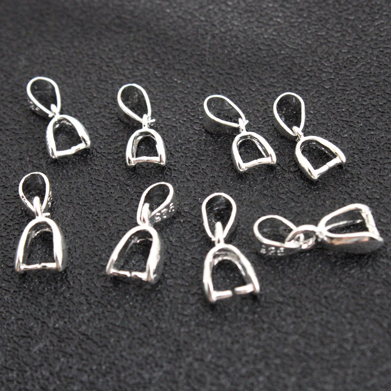 Jewelry Making Class - 10 Stück 925 Sterlingsilber plattierte Kupfer-Anhänger-Klemmverschlüsse,
