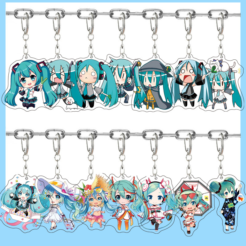 Jewelry Making Rings - Hatsune Miku Anime Acryl-Figur Niedlicher Taschenanhänger