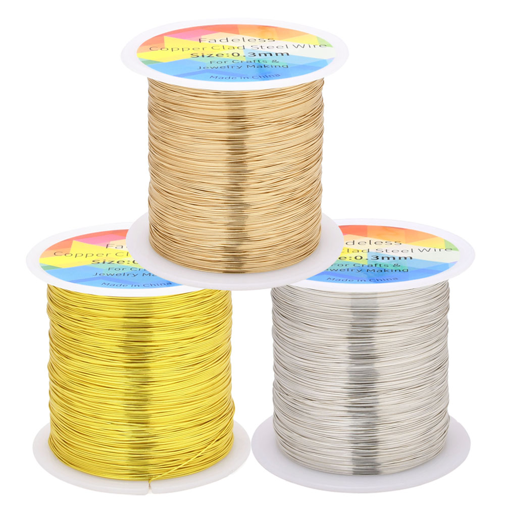 Jewelry Making Wire - 100 m/328 Fuß lichtbeständiger, kupferkaschierter Stahldraht,