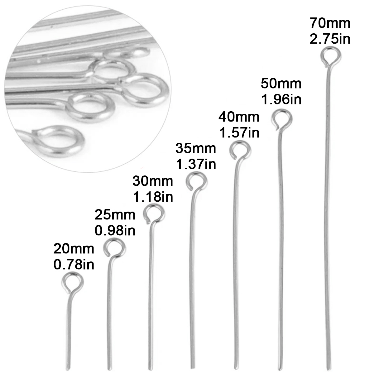 100 Stück/Set Edelstahl Ösenna – Jewelry Making Eye Pins Bewertung und Preis